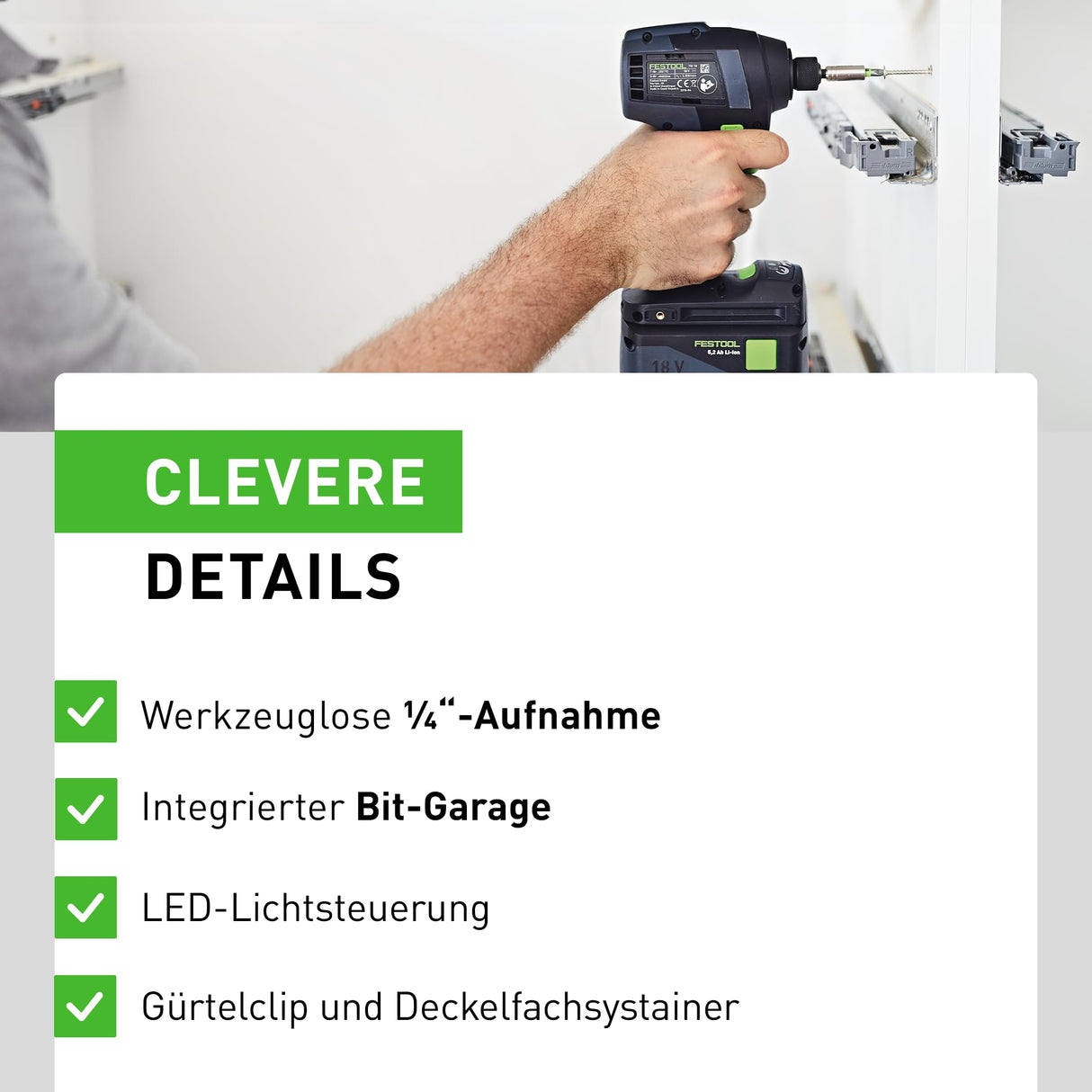 Festool Set de taladro atornillador y atornillador de impacto TID 18 5,0/4,0-Set TPC 18/4