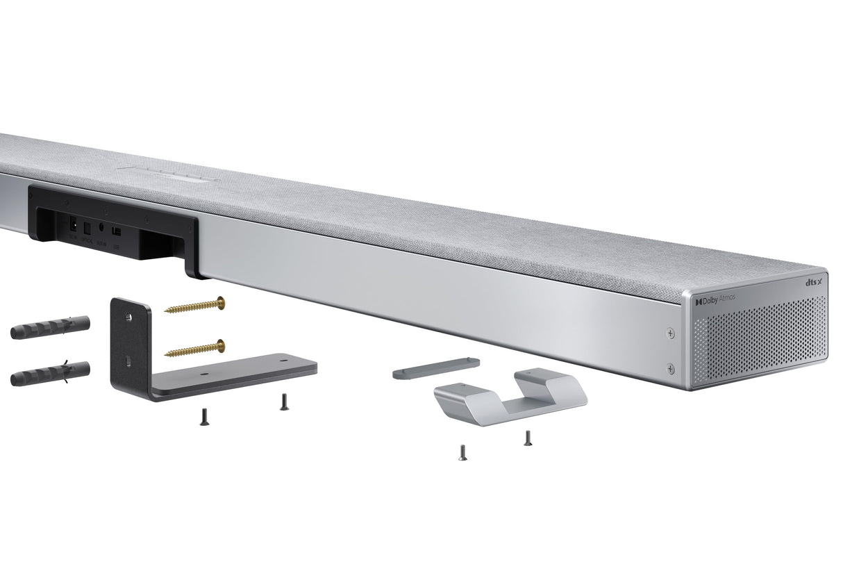 SHARP HT-SBW55121SL Soundbar 5.1.2 Dolby Atmos/DTS:X con subwoofer inalámbrico para un Sonido Envolvente 3D, Potencia máxima de 650W. Compatibles con Altavoces Traseros HT-SPR52021(SL)
