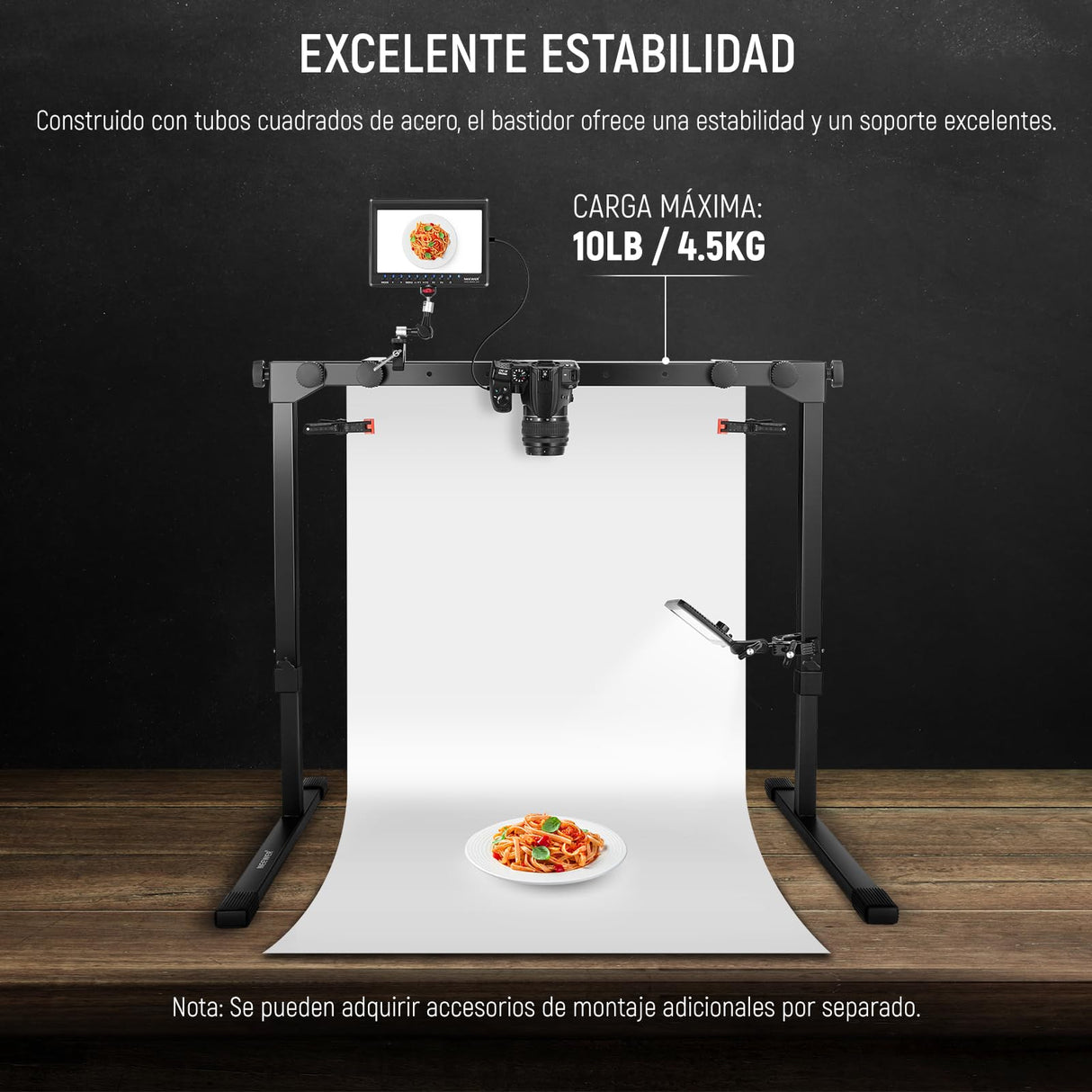 NEEWER ST200 - Soporte para cámara de Fotos de Arriba a Abajo con Placa de liberación rápida Arca Tipo QR de 1 Segundo, Robusto Soporte de Mesa para Varios Dispositivos para cocinar, Ancho de