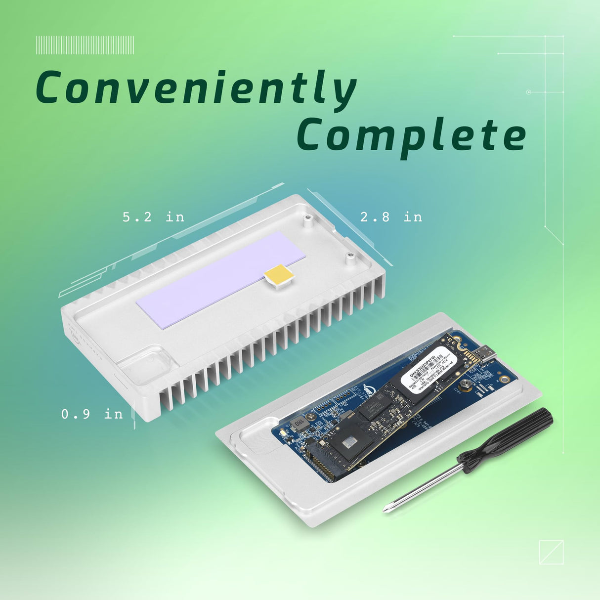 OWC Unidad SSD Externa ultrarrápida NVMe Thunderbolt (USB-C) de 8 TB Express 1M2 con Carcasa de disipador de Calor de Aluminio