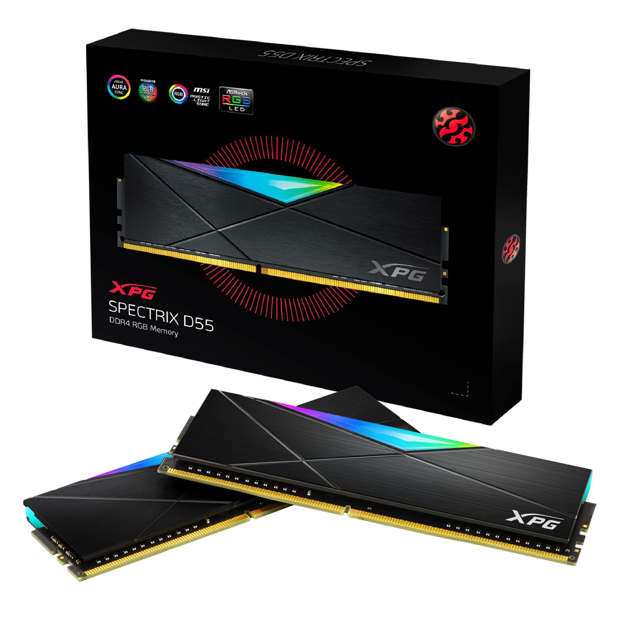 Módulo de memoria SPECTRIX D55 DDR4 RGB 3600 MHz 32GB (2x16GB), dual package , High Performance