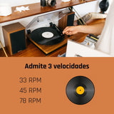 Lenco LS-100 Tocadiscos hi-fi - con Bluetooth 5.0 - Altavoz Externo - 2 x 10 w rms - transmisión por Correa - Apagado automático - Madera