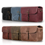 MegaGear Torres Mini Bolsa de mensajería de la cámara de Cuero Genuina para cámaras sin Espejo, instantáneas y DSLR - Maroon - Negro