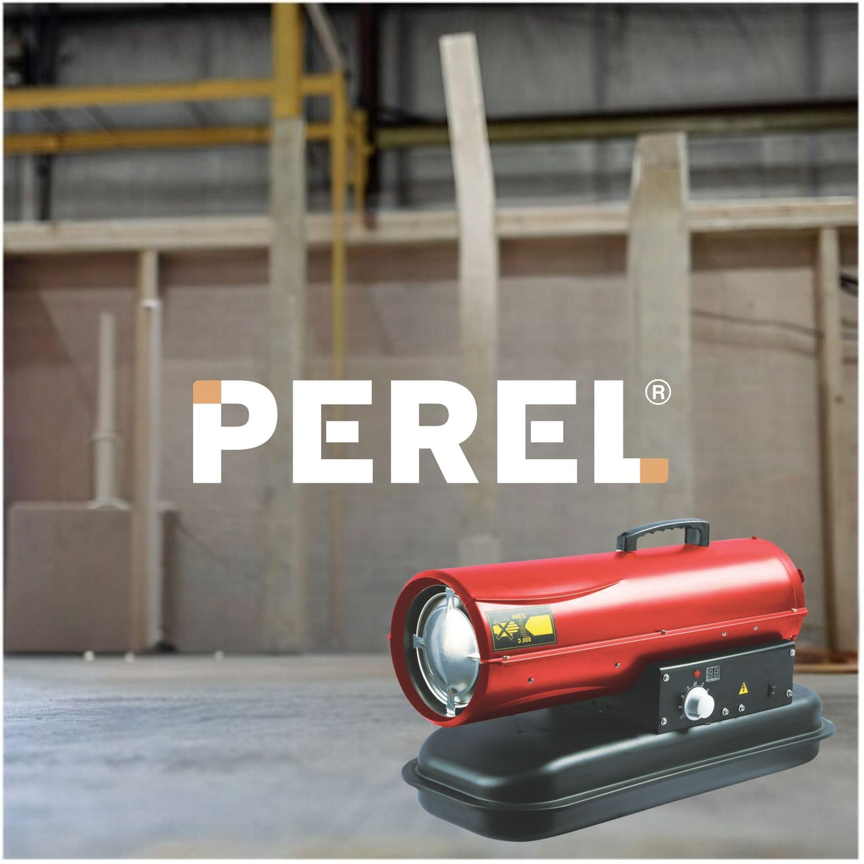 Perel Calefactor de aire forzado diesel portátil, calefactor de queroseno para interiores y exteriores, obras, talleres, garajes, calefactores industriales, bajo consumo de combustible, seguridad