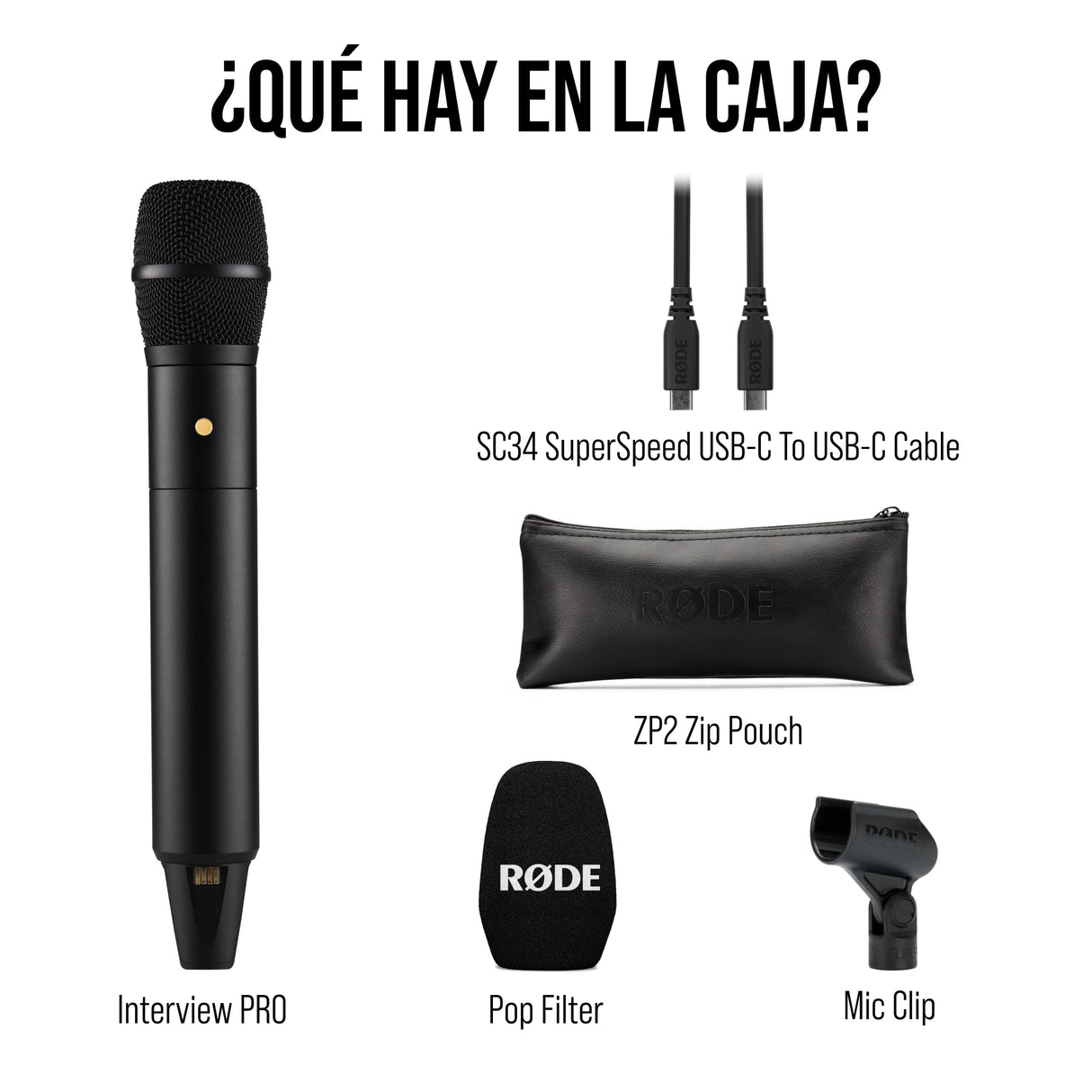 RØDE Interview Pro - Micrófono inalámbrico Interview Pro con Condensador y cápsula de Calidad de transmisión y grabación Interna de 32 bits para creación de Contenido, Medios y entrevistas.