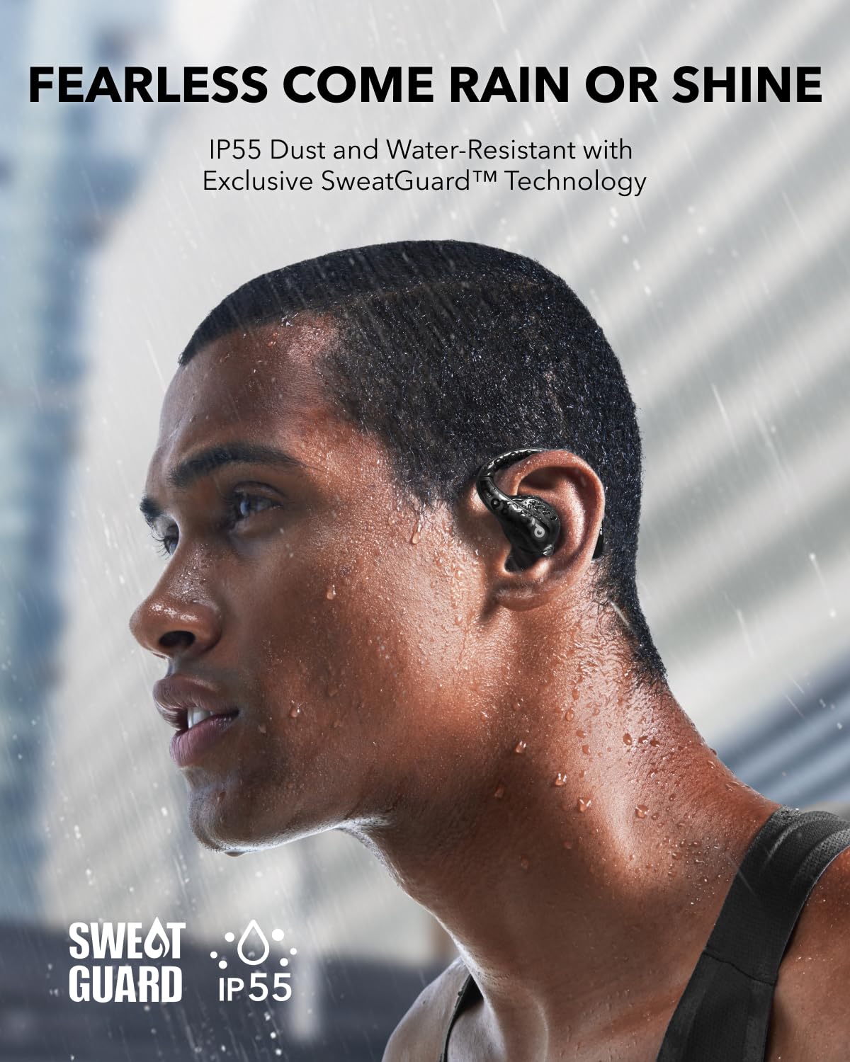 Soundcore by Anker AeroFit Pro Auriculares Bluetooth Inalámbricos de Conducción de Aire, Muy Cómodos, Ergonómicos, Ajuste Seguro, Sonido Rico con LDAC, Bluetooth 5.3, IPX5, 46H, Control con App