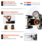 VEVOR Kit de Aerógrafo 120 W Kit Aerógrafo con Compresor 37 x 17 x 32 cm Kit de Aerografía Portátil con Mayor Presión, Excelente Compatibilidad y Certificado Alimentario FDA, Ampliamente Utilizado