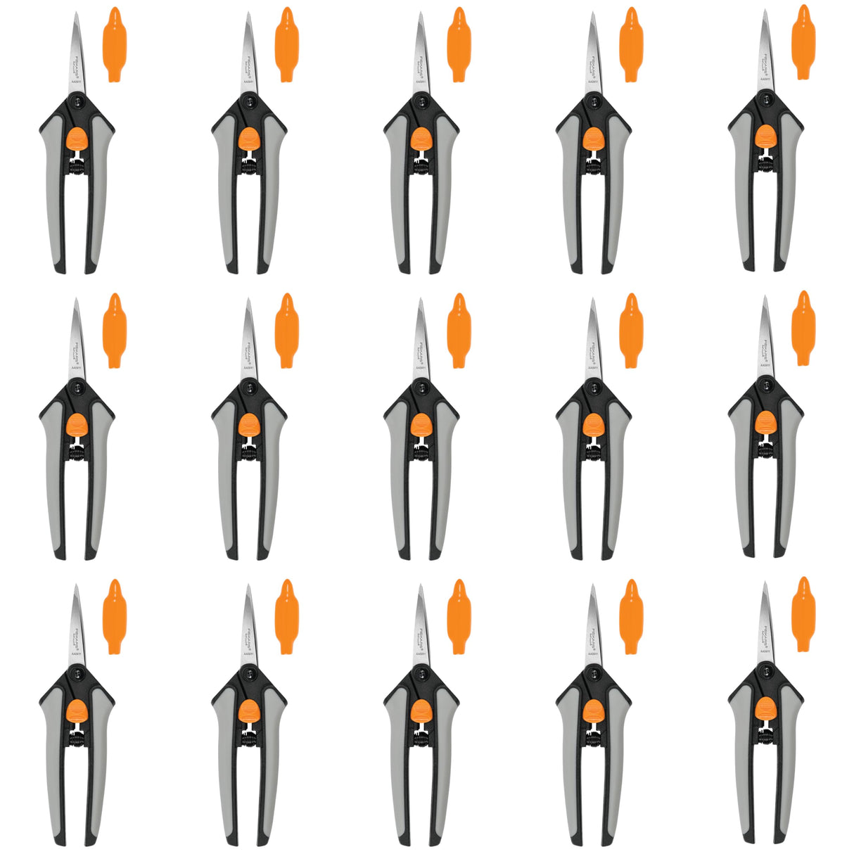 Fiskars Juego de 15 tijeras de podar de micropuntas, cuchillas de acero inoxidable de precisión, asas de agarre suave para cortar y dar forma a plantas pequeñas