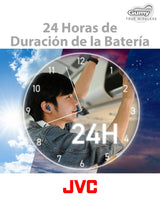 JVC Auriculares Inalámbricos Gumy con Bluetooth 5.3 - True Wireless, Recubrimiento Elástico, 24 Horas de Batería, 3 Modos de Sonido, Resistencia a Salpicaduras iPX4, HA-Z77T-W (Blanco)