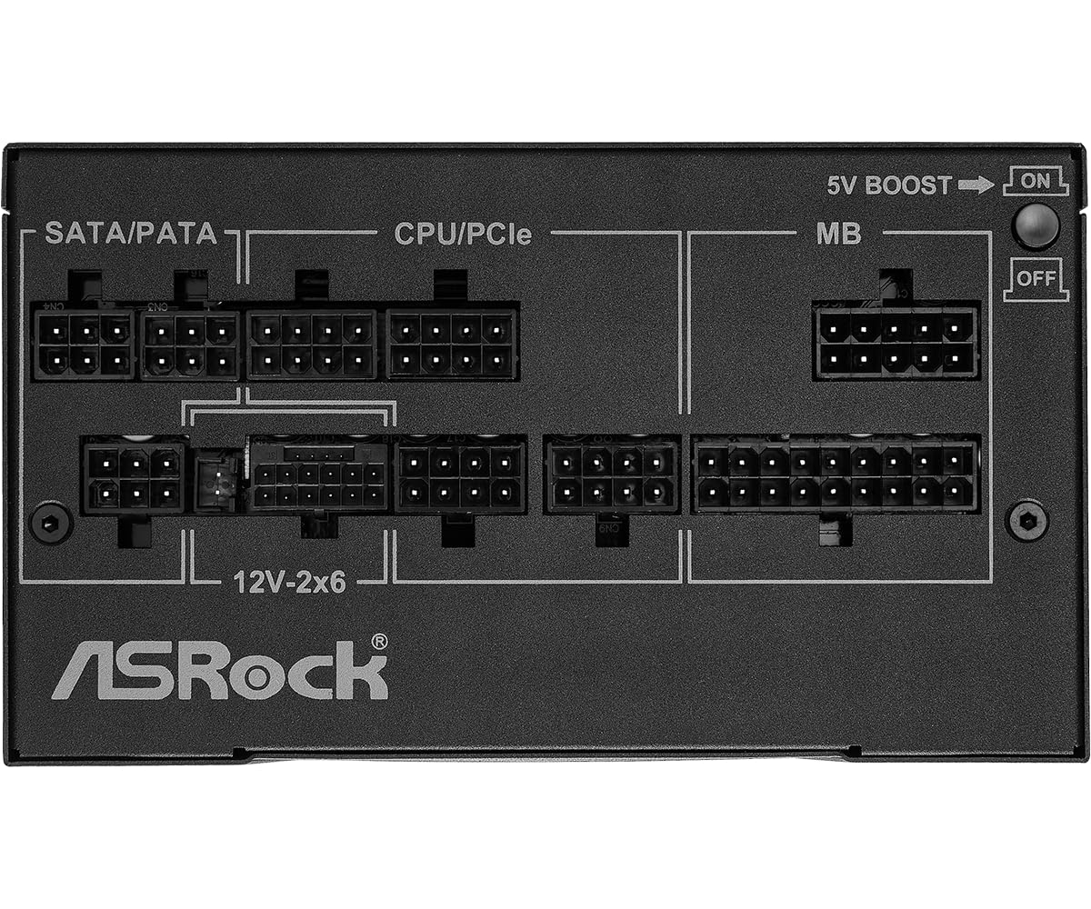 Fuente ALIMENTACION ASROCK PG-750G,PSU,750W,80 Plus Gold/A,135MM,Modular,PCI-E 5.1 (12+4pin) x1,PCI-E (6+2 Pin) x3,SATA (5 Pin) x9