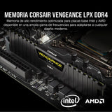 Corsair VENGEANCE LPX DDR4 RAM 32GB (2x16GB) 3600MHz CL18 AMD Ryzen Memoria del Ordenador - Negro (CMK32GX4M2Z3600C18)