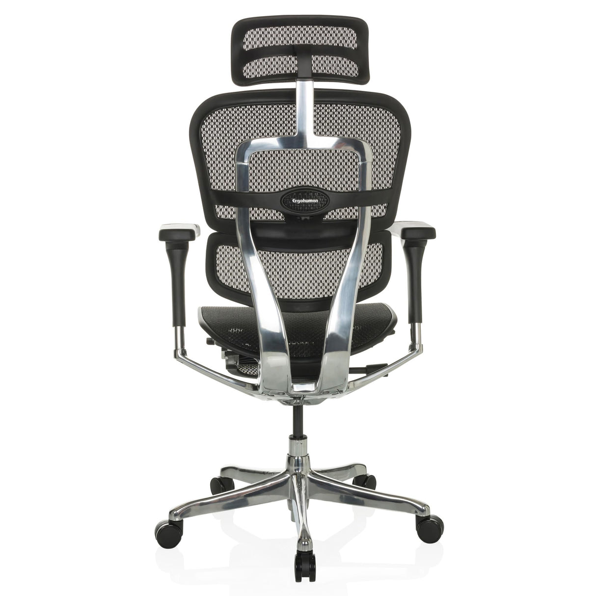 hjh OFFICE Silla de dirección con reposapiés ERGOHUMAN Plus LEGPRO GEN2 Silla de Oficina ergonómica de diseño Original, Totalmente Equipada, Malla Negra