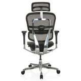 hjh OFFICE Silla de dirección con reposapiés ERGOHUMAN Plus LEGPRO GEN2 Silla de Oficina ergonómica de diseño Original, Totalmente Equipada, Malla Negra