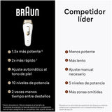 Braun Luz Pulsada Silk-expert Pro 5, Eliminación Del Vello En Casa, Alternativa a Depilación Láser, Depiladora IPL Con Funda, Maquinilla Venus, 4 Cabezales Para Cara y Cuerpo, Blanca/Dorada, PL5342