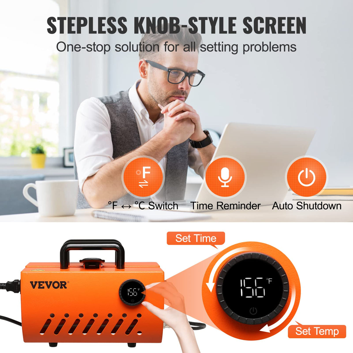 VEVOR Prensa Térmica para Tazas de 11-30 oz Prensa para Tazas Vasos 620 W Máquina de Impresión de Transferencia 23,5 x 11,5 x 1 cm con Guantes Resistentes al Calor y Cinta DIY Tazas de Cerámica Vasos