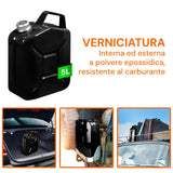 Bidón de combustible de metal barnizado con polvo epoxi, de 5 l, con tapón magnético, grosor 0,9 mm, para diésel, gasolina y queroseno