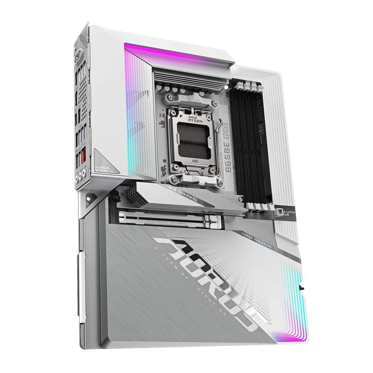 GIGABYTE B650E AORUS Stealth Ice Placa Base - AMD Ryzen Serie 9000, VRM de 12+2+2 Fases, hasta 8000 MHz DDR5 (OC), 1xPCIe 5.0 + 2xPCIe 4.0 M.2, LAN 2,5 GbE, WiFi 7, USB 3.2 Gen 2x2