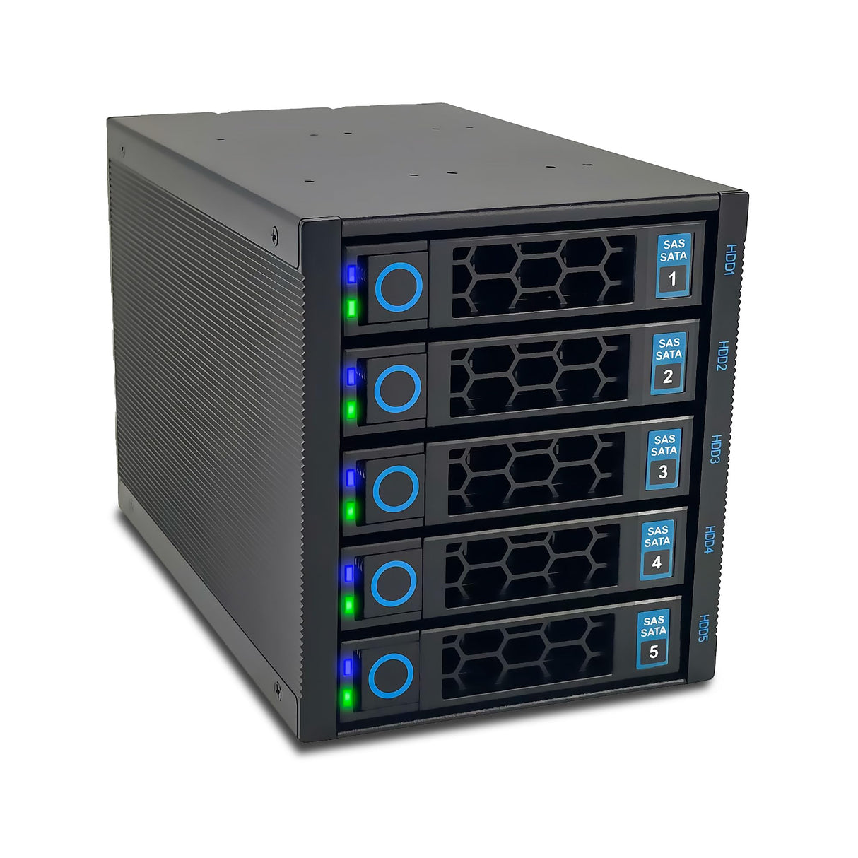 FANTEC 2554 WR-C3151-6G SAS/SATA 6G backplane housing for 5× 3.5"/2.5" HDD/SSD on a Tray in a 3X 5.25 Module