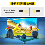 VEVOR Pantalla Proyector 381 cm Pantalla de Proyector con Soporte 347 x 202 cm HD 16:9 Pantalla de Proyección Móvil 160 Grados Pantalla Home Cinema de Tela Oxford 282,7 cm para Casa Oficina Patios