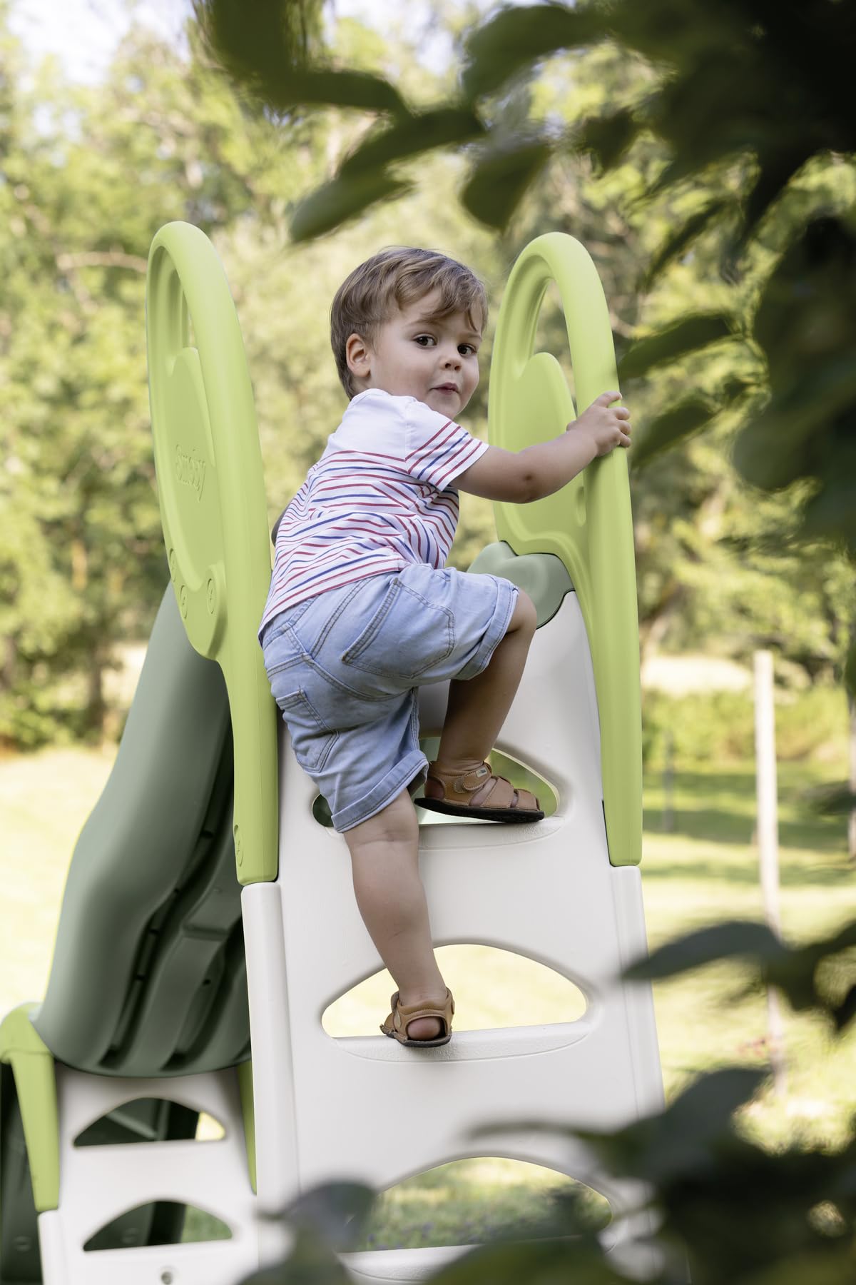 Smoby Life Tobogán Super Megagliss 2 en 1 - con Rampa Triple Onda, Conexión de Agua, Escalera Antideslizante, Protección UV, Material Reciclado, a Partir de 2 Años, Fácil Montaje (7600820201)