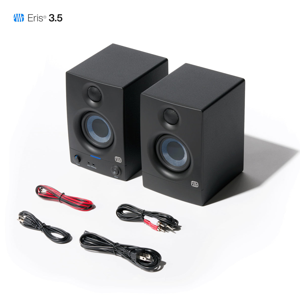 PreSonus Eris 3.5 Gen 2, Altavoces Activos de Escritorio 3.5" para Multimedia, Juegos, Producción Musical de Calidad Estudio, Potencia 50 W