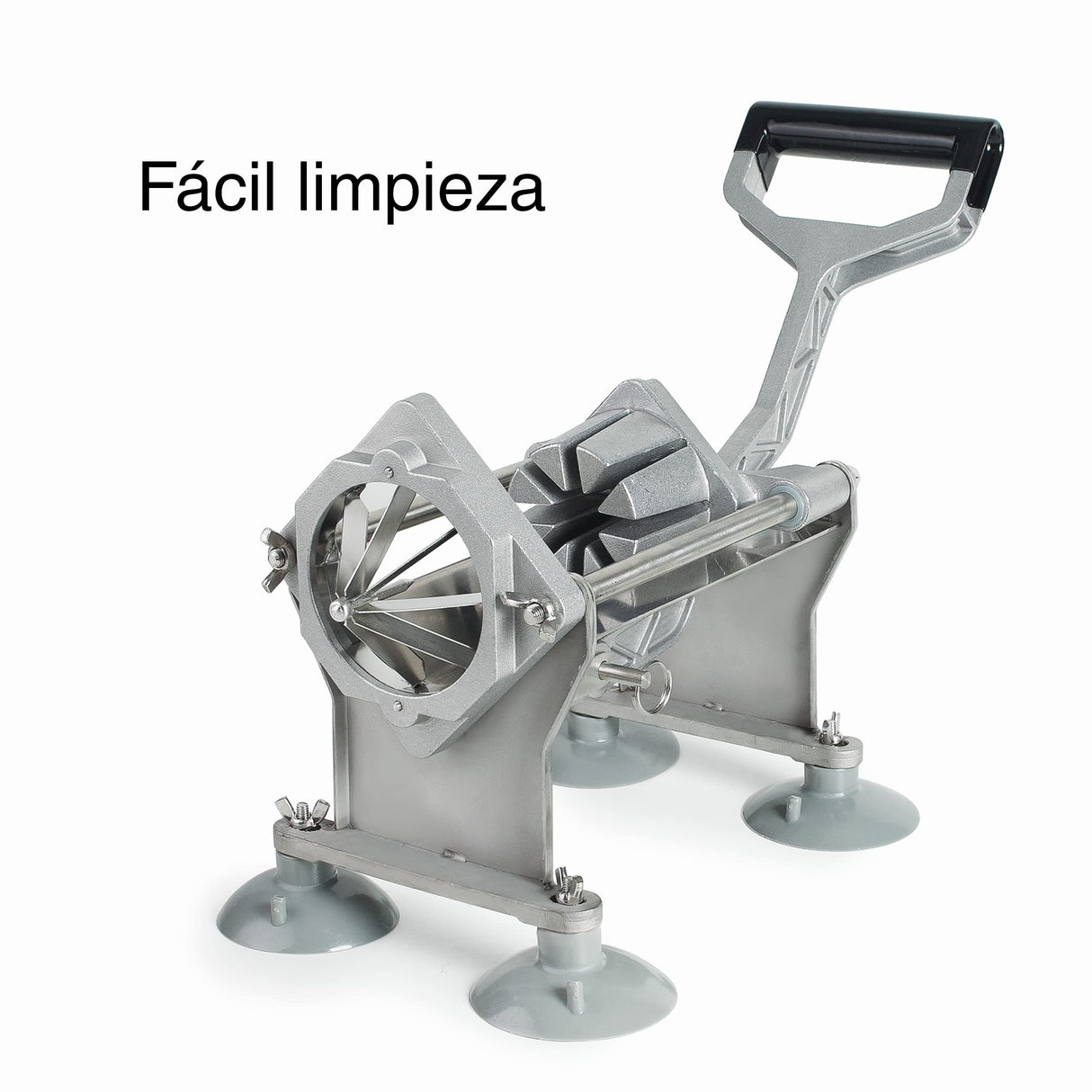 LACOR - 60513 - Cortador Profesional, Corta Patatas y Verduras en gajos, 4 Cuchillas de Acero Inoxidable, Corte Uniforme, Cocina Industrial