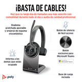 Auricular inalámbrico y soporte de carga Poly Voyager 4310 UC - Auricular Bluetooth monoaural con micrófono de brazo con cancelación de ruido - Conéctalo a PC/dispositivo móvil - Teams (certificado)