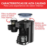 Cafetera Instant® Grind & Brew, 24 Horas Programable, 12 Tazas, Molinillo de Granos Ajustable Incorporado, Filtro Reutilizable, Pantalla Digital, Filtro de Agua, Jarra de Vidrio, Mantener Caliente