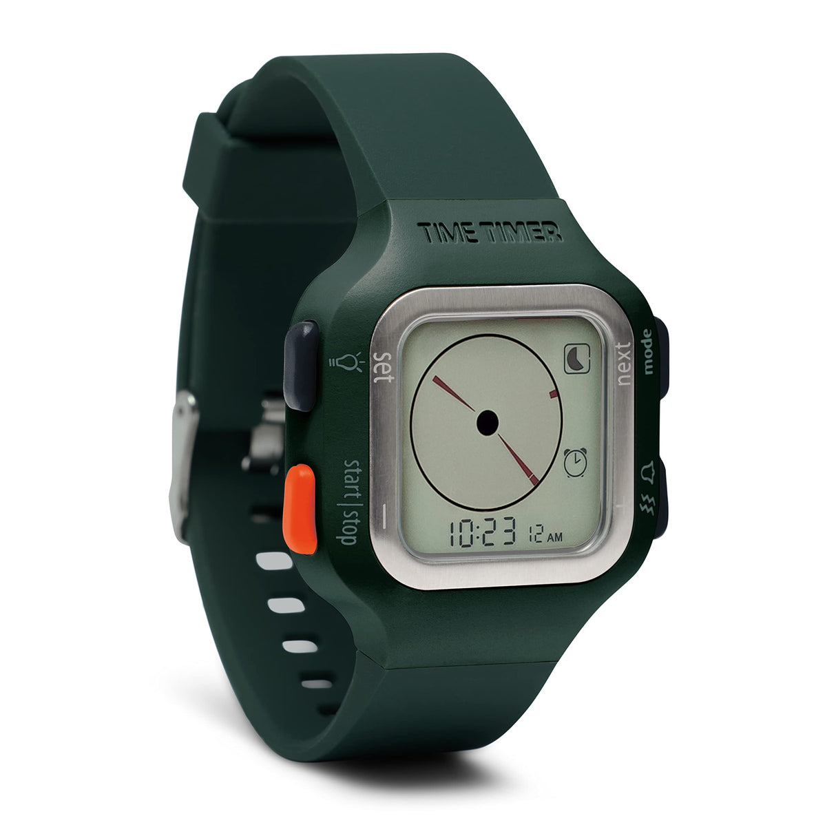 TIME TIMER Reloj — Temporizador de Cuenta Regresiva analógico y Digital Visual de 12 o 24h - para productividad, Aprendizaje, exámenes y Seguimiento de Ejercicios (Verde secuoya, Grande)