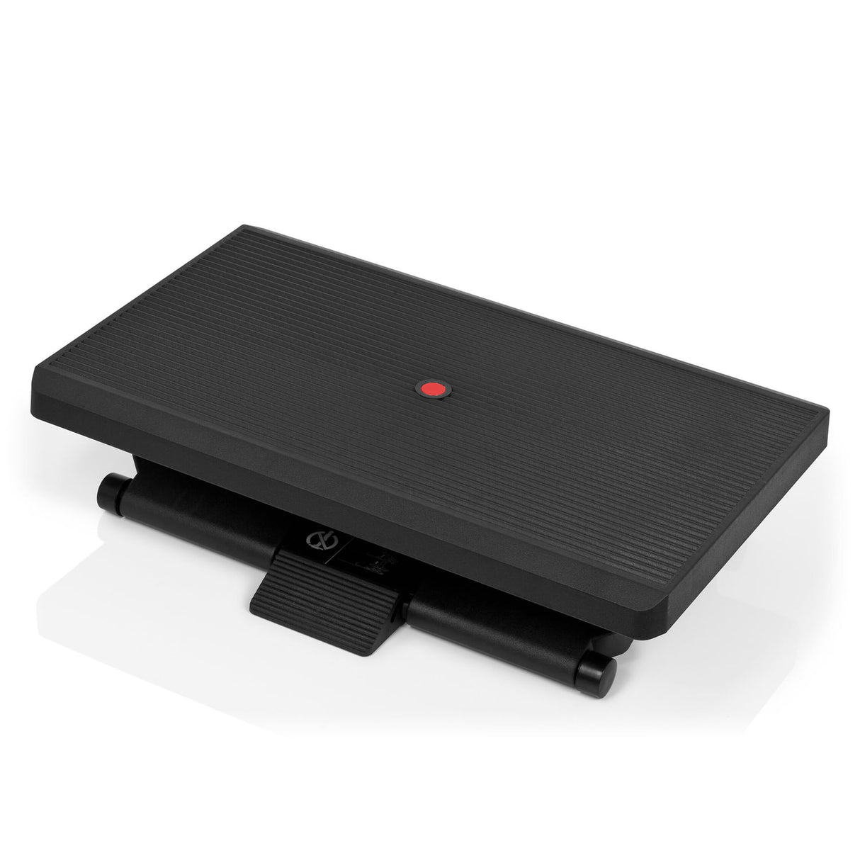 hjh OFFICE 721040 Reposapiés ergonómico PIEDINO Stripe Pro Negro, Soporte para pies con Altura Ajustable, Apoyapiés, Inclinable sin etapas