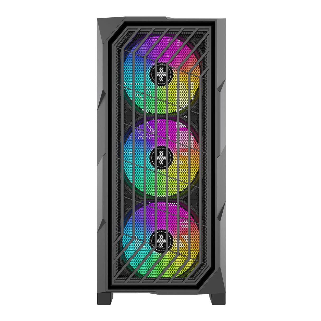 Xilence Xilent Breeze II X812.ARGB - Carcasa para Ordenador de Videojuegos (3 Ventiladores ARGB de 120 mm, 1 Ventilador PWM de 120 mm, Carcasa para Torre ATX, Panel Lateral de Cristal, Elegante Malla
