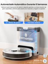 LEFANT Robot Aspirador y Fregadora M2S Pro, Navegación dToF, Autovaciado 8 Semanas, Evitación Obstáculos 190°PSD, Limpieza Personalizada, Mapeo Multiplanta, 10000Pa, 240min, WiFi/App/Alexa