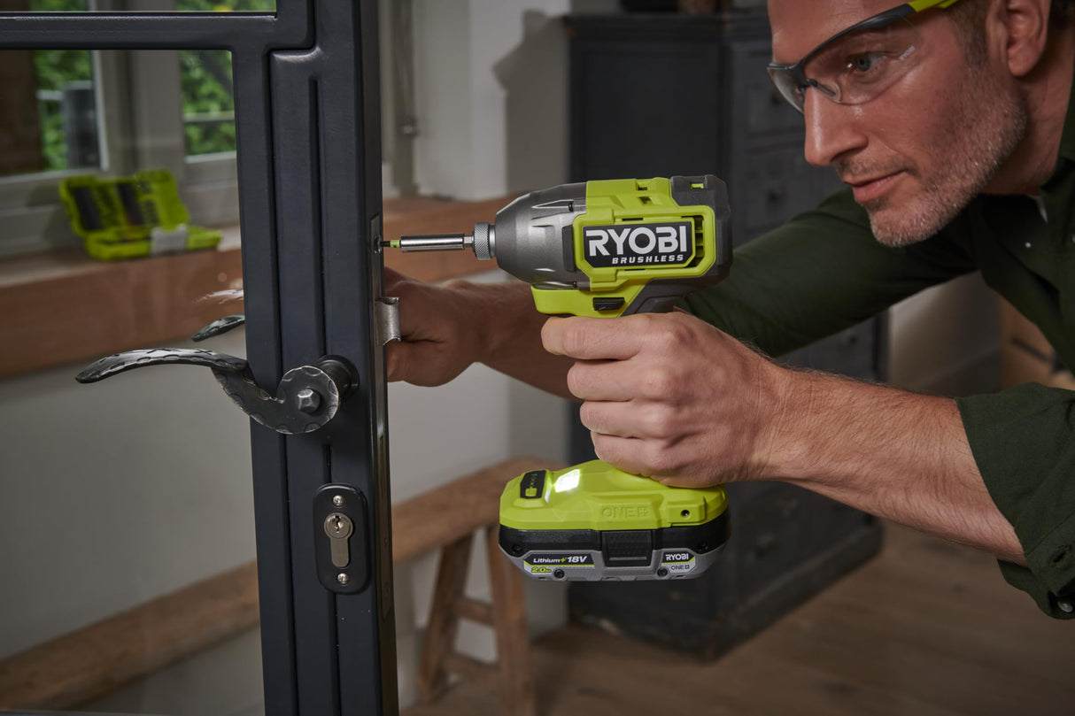 RYOBI - Destornillador de impacto 18 voltios ONE+, inalámbrico, BRUSHLESS - 300 Nm - Recepción hexagonal 1/4" - (Entregar sin batería ni cargador) - RID18BL-0