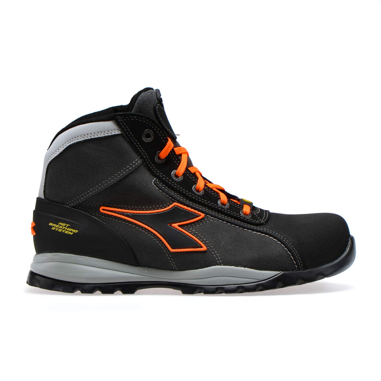 DIADORA Glove Tech HI Pro S3 Sra HRO ESD, Botas Hombre, Asphalt/Orange Fluo, 43 EU