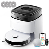 LEFANT M3 Robot Aspirador y Fregasuelos, Potente Succión de 12000 Pa, Doble Giro Fregar, Lavado y Secado Automático, Vaciado Automático para 3,2 L, Cepillos Antienredos, App/Alexa/iWatch, 2,4 G y 5G