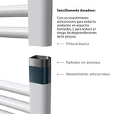 Bosch - Heat Radiator 4500 - Radiador de baño eléctrico, tamaño 1110x500 mm, 500 vatios, con toallero y termostato integrado, color blanco