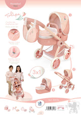 Carro de Muñecas Tulipe 3x1 Plegable DeCuevas 80574