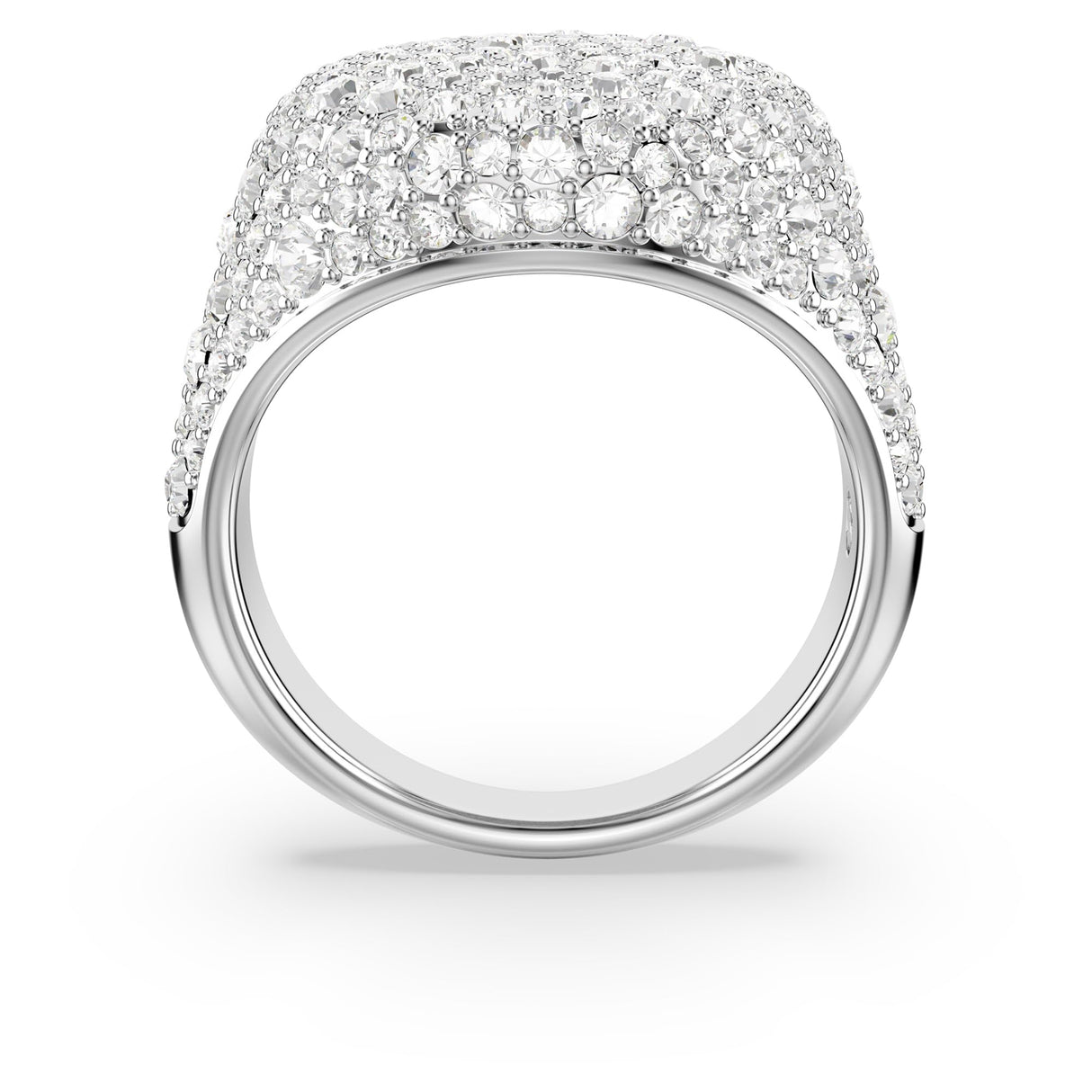 Swarovski Anillo de cóctel Meteora, Blanco, Baño de rodio, 52