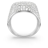 Swarovski Anillo de cóctel Meteora, Blanco, Baño de rodio, 52