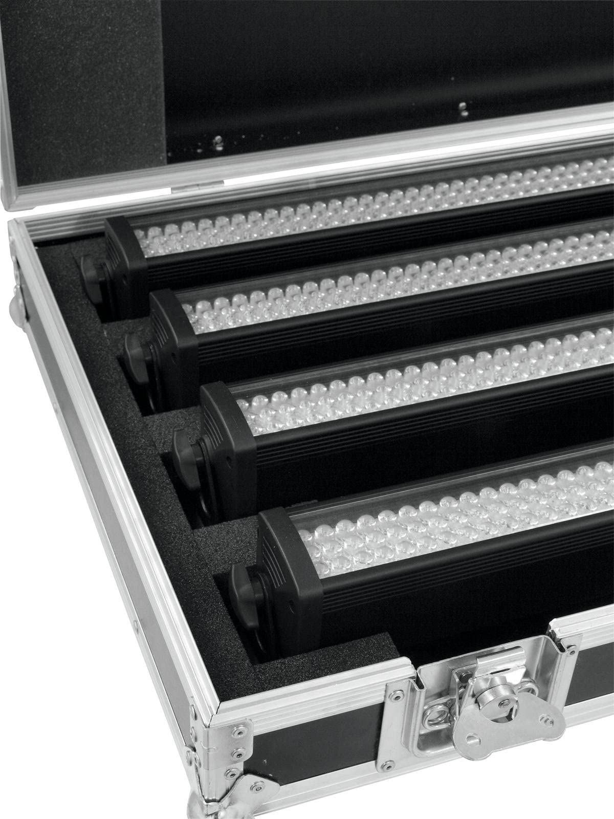 Roadinger - Flightcase con 4 LED Bar-252 RGB, Multicolor, Talla única