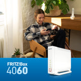 AVM Fritz!Box 4060 (Router Wi-Fi 6 Mesh Router, hasta 4.800 Mbps (5 GHz) y 1.200 Mbps (2.4 GHz), 3 x Gigabit LAN, DECT Base, USB 3.0, versión Alemana