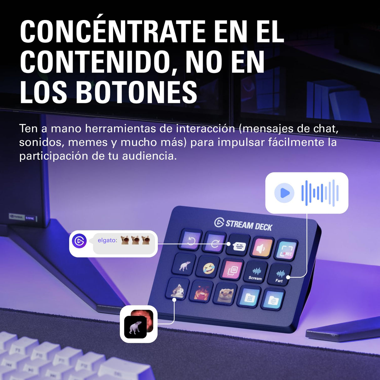 Elgato Stream Deck MK.2 – Controlador de estudio, 15 teclas macro, activa acciones en apps y software como OBS, Twitch, YouTube y otros, funciona en Mac y PC, Color Negro