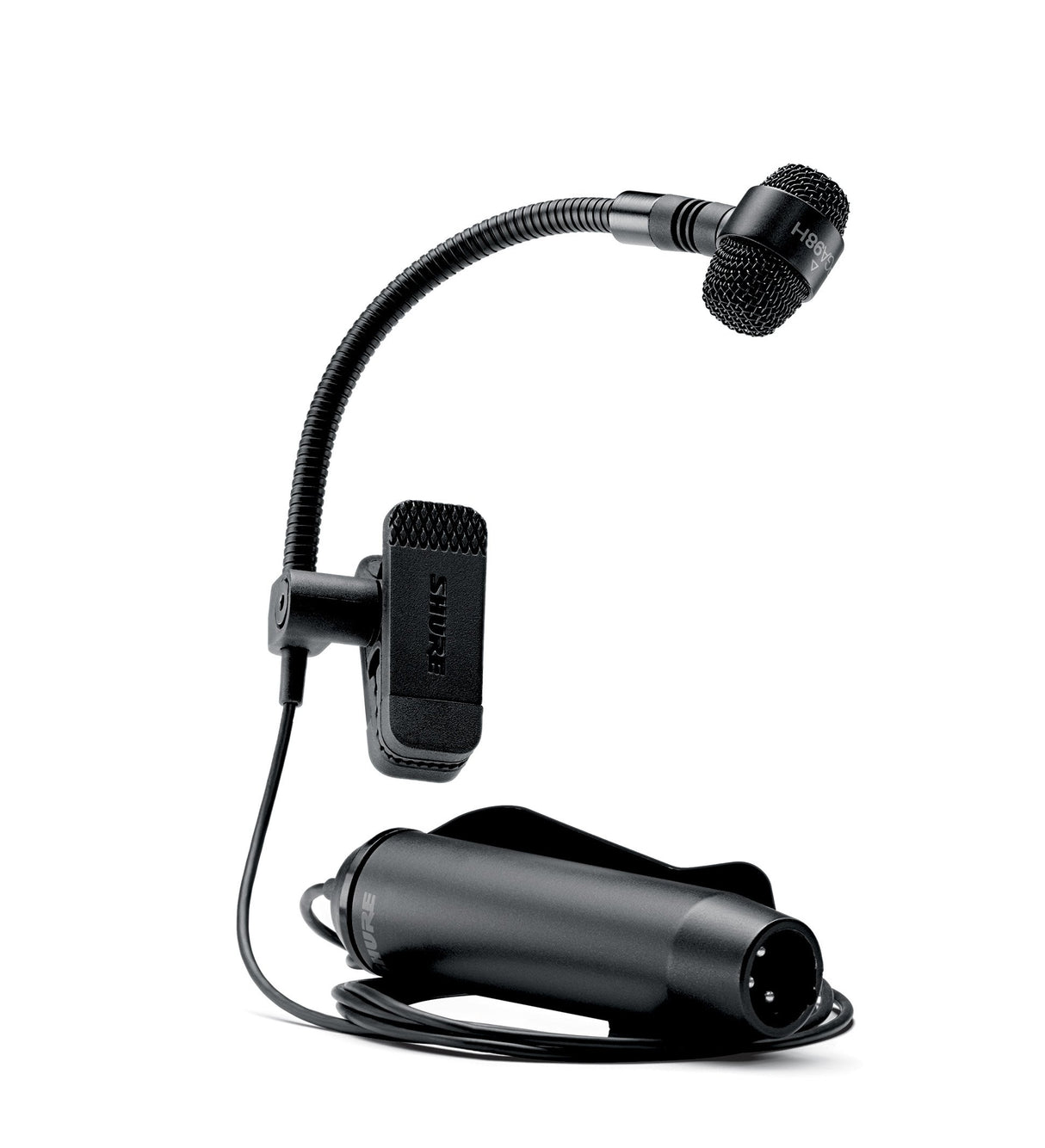 Shure PGA98H - Micrófono dinámico de Condensador para Instrumento con Cuello de Cisne y Cable XLR a XLR