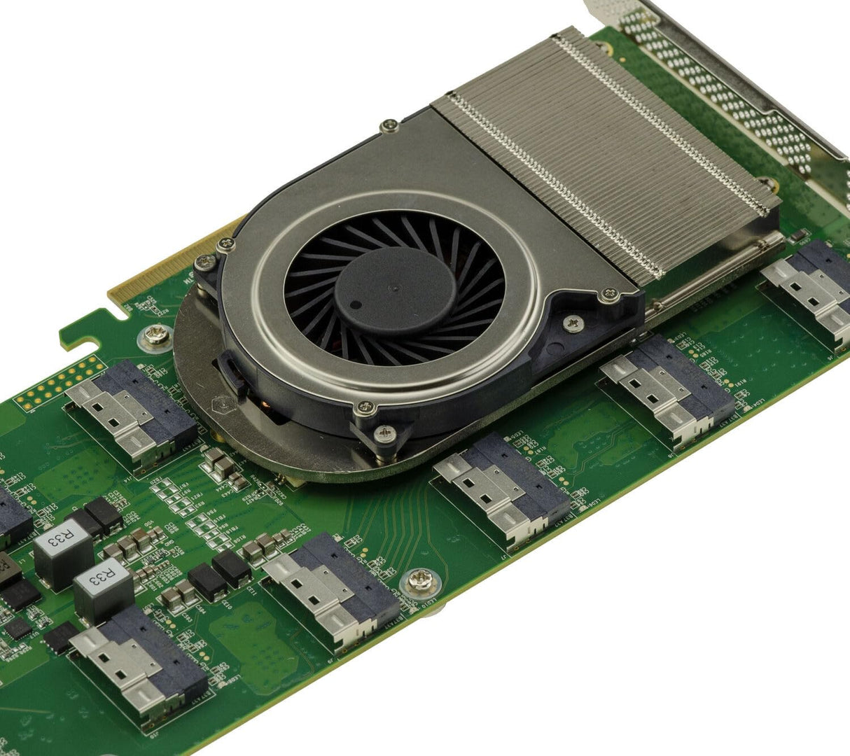 KALEA-INFORMATIQUE Tarjeta controladora de Tipo Switch PCIe 4.0 con 10 Puertos SFF-8654 8i para replicación de 5 Puertos Gen4 en x16 para GPU, Aplicaciones industriales