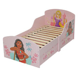 Disney Princess Cama para niñas pequeñas: construcción robusta de madera manufacturada, laterales protegidos, listones de madera, se adapta a colchones de 140 x 70 cm (colchón no incluido)