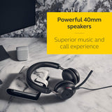 Jabra Evolve2 40 SE - Auriculares estéreo con Cable con cancelación de Ruido, con tecnología de Llamada de 3 micrófonos y Cable USB-A, Certificado MS Teams, Funciona con Todas Las demás Plataformas,