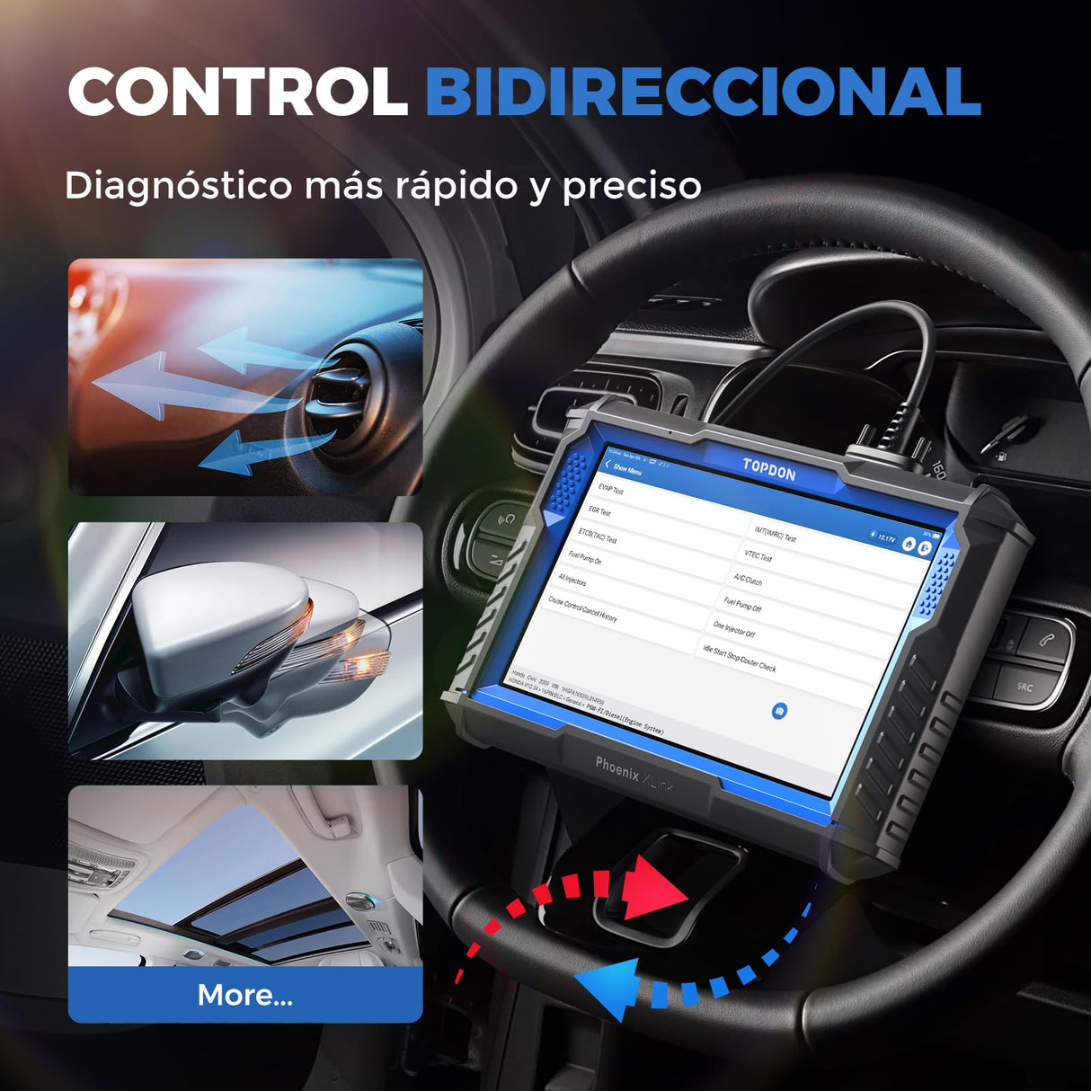TOPDON Phoenix XLink Herramienta de Diagnóstico de Programación ECU, Escáner de Diagnóstico con Codificación ECU Online/41 Servicio/Control Bidireccional/Guiado V.A.G, Topología, Actualización 2 Años