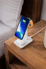 Twelve South HiRise 3 | Estación de Carga magnética 3 en 1 para iPhones, AirPods y Apple Watch MagSafe + Cable USB-C de 1,5 Metros (Blanco)
