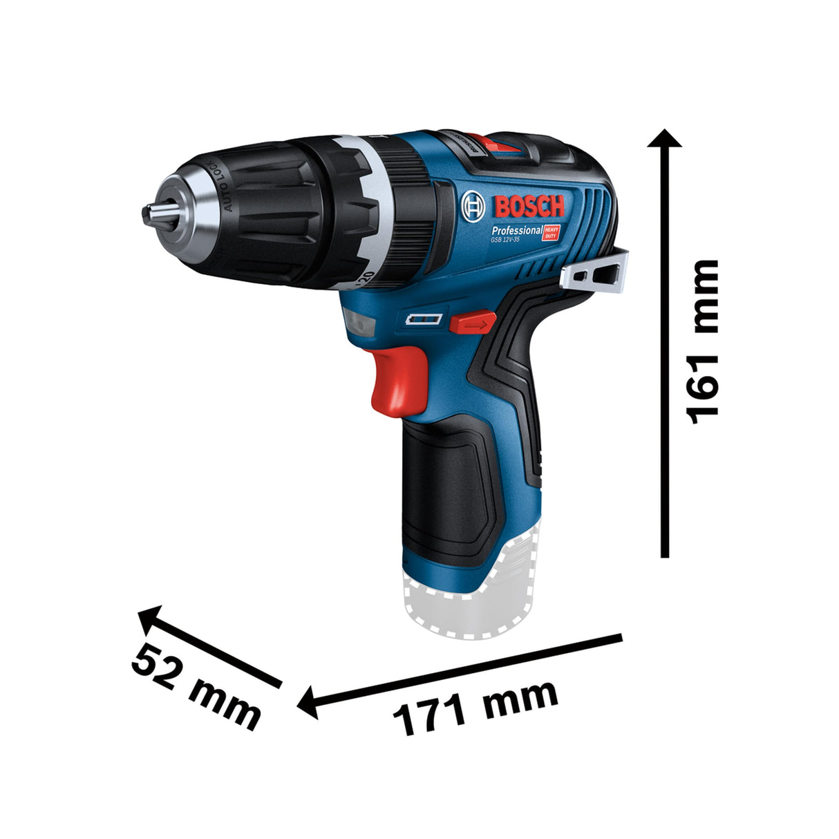 Bosch Professional 12V System GSB 12V-35 - Taladro percutor a batería (Brushless, 35 Nm, 1750 rpm, 2 baterías x 3.0 Ah, L-BOXX)