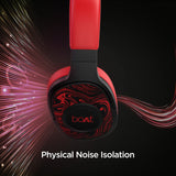 Boat Rockerz 550 - Auriculares inalámbricos Bluetooth con micrófono hasta 20 Horas de reproducción, Controladores de 50 mm, Almohadillas Acolchadas Suaves y Aislamiento físico de Ruido (Rojo)